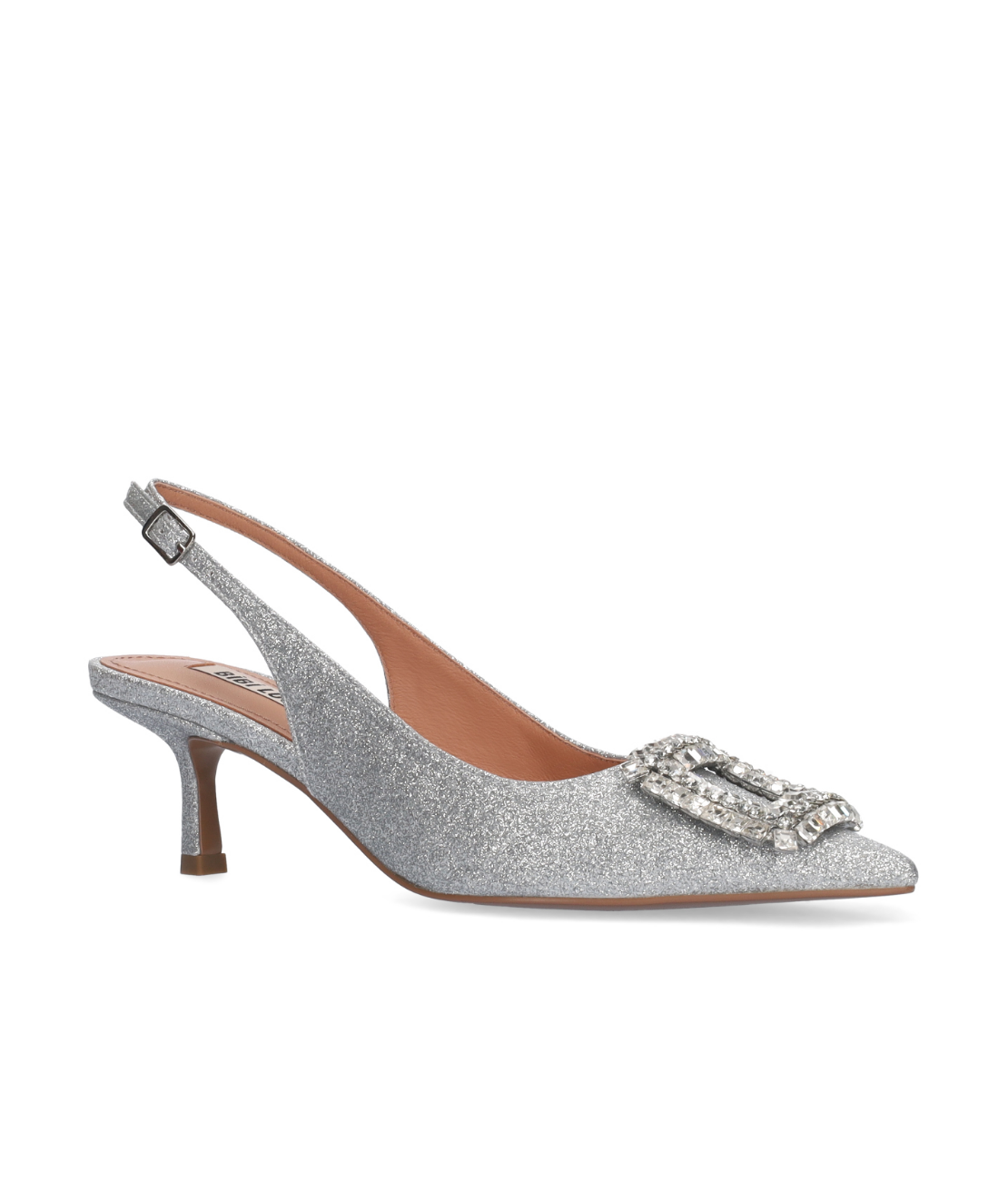 Silver Glitter Sling Back