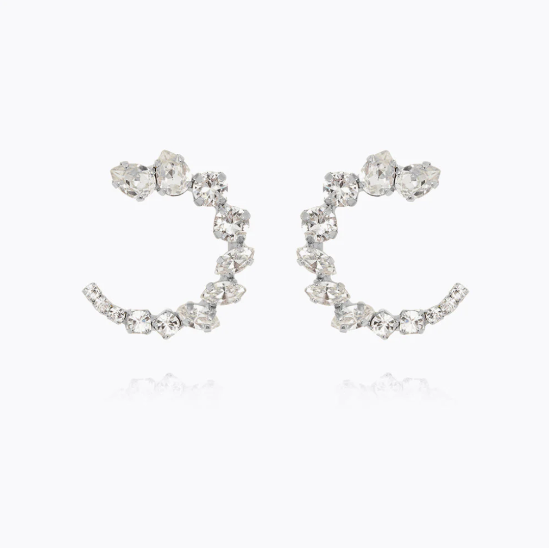 Mini Angie Earrings Rhodium Crystal