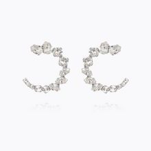 Load image into Gallery viewer, Mini Angie Earrings Rhodium Crystal
