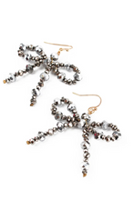 Load image into Gallery viewer, Bow Beaded Earrings Silver/Black
